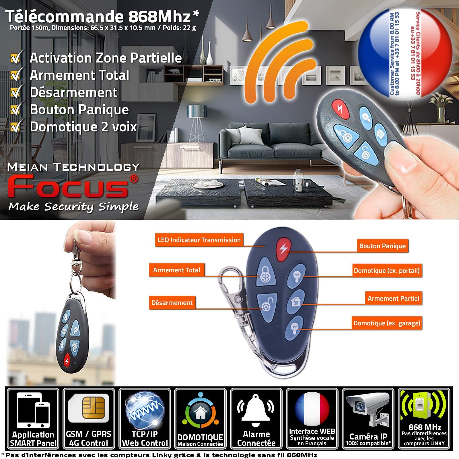 Interrupteur sans fil avec telecommande - Domotique communication sécurité  sur Rue du Commerce