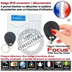 Armement Alarme ORIGINAL Système Désarmement Badge 4G Maison IP Connecté Zones Meian Activation Sécurité Sous-Sol RFID FOCUS Carte Appartement GSM