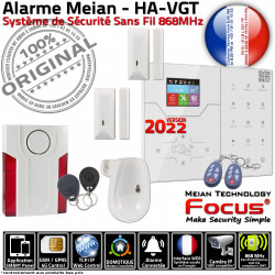 Meian PACK Alarme Réseau TCP-IP Restaurant FOCUS HA-VGT GSM SmartPhone Cave Appartement Ethernet Connectée 868MHz Sans-Fil Centrale