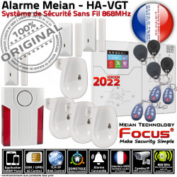 Présence Meian Connectée Protection HA-VGT Télécommande FOCUS Capteur Appartement Maison Système Alarme Fenêtres GSM F4 Centrale