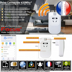 Appareils les contre Prise PL-508R électriques Centrale Alarme 433 GSM Protection économies IP Maison optimale MHz Connectée brouillage électricité