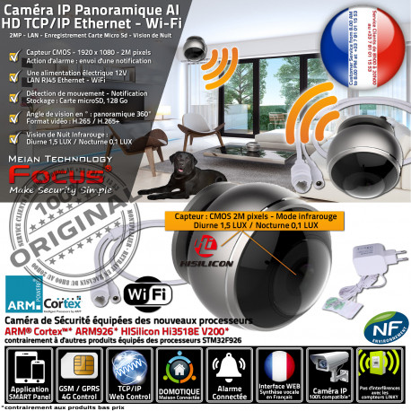 Caméra Sécurité Connectée Réseau IP HA-8304 Surveillance Vision Nocturne  Infrarouge Système Alarme pour Surveiller son Logement
