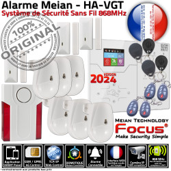 Alarme Sirène Chambre FOCUS Mouvement Salon Magasin Surveillance Connecté ORIGINAL Logement Focus GSM Détection Pièce ST-VGT Contrôle