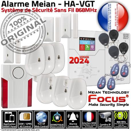 Magasin ORIGINAL Focus ST-VGT Connecté Sirène Pièce Alarme Logement GSM FOCUS Salon Contrôle Détection Chambre Surveillance Mouvement