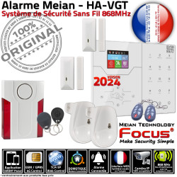 Connecté Appartement ST-VGT Meian PACK Surveillance Alarme F2 FOCUS GSM Système 868MHz Local Ethernet TCP-IP Sécurité