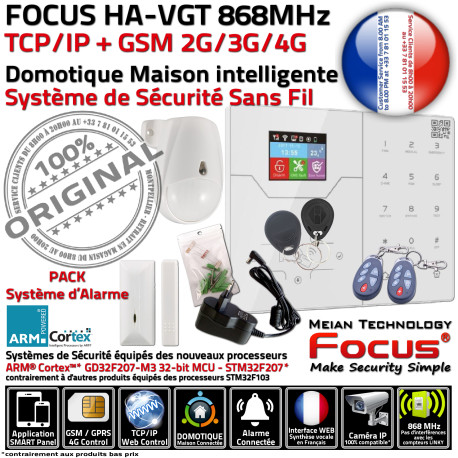 ORIGINAL PACK FOCUS ST-VGT 4G Alarme Système Compatible Surveillance 868MHz ST-V IP Ethernet Connecté Orion Sans-Fil TCP-IP Sécurité GSM