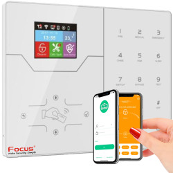 Meian Alerte Bureaux Connecté Connectée Intégrée Sirène SmartPhone GSM Cabinet FOCUS 3G HA-VGT Surveillance TCP Réseau Logement 4G Garage Alarme