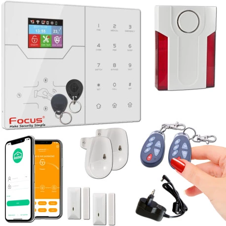 F2 PACK FOCUS HA-VGT 2G Appartement Connectée sans abonnement Sans-Fil TCP-IP Alarme VGT 868MHz Réseau Ethernet Centrale SmartPhone