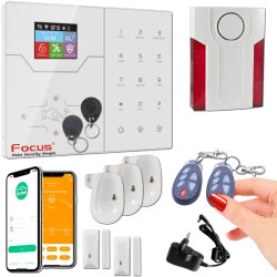 FOCUS GSM Appartement 3G Connecté Système Surveillance Sécurité PACK TCP-IP 868MHz Alarme Sans-Fil sans ST-VGT F3 abonnement Ethernet