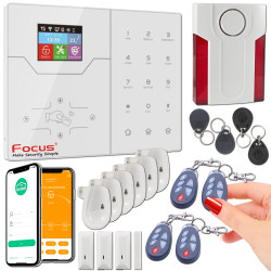 GSM FOCUS 868MHz Connectée TCP-IP 4G sans Surveillance Copropriété Copro Sécurité ST-VGT Alarme Système PACK Ethernet abonnement Connecté