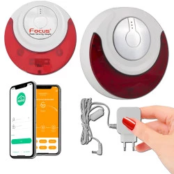 MHz Avertisseur Réseau Sirène Surveillance GSM Intérieure Système 433 Puissante MD-214 Sécurité Appartement FOCUS Connecté Détecteur Intérieur Maison