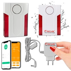 Connecté Bureaux SmartPhone Système LED Capteur Sécurité FLASH Alerte Garage Cabinet Diffuseur Protection Sirène 433MHz MD-334R Autonome GSM