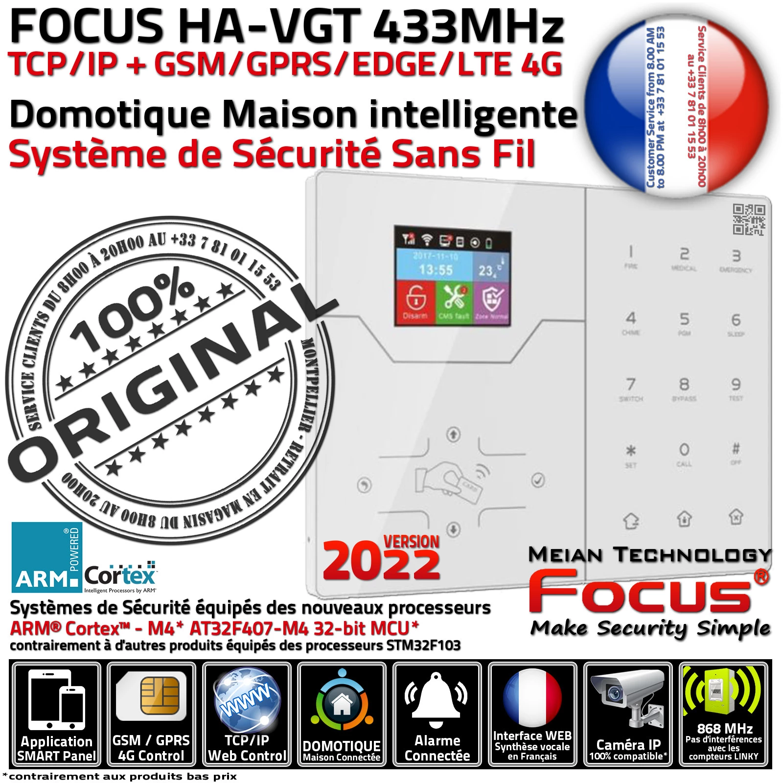 HA-VGT Centrales d’Alarme Meian 433 MHz